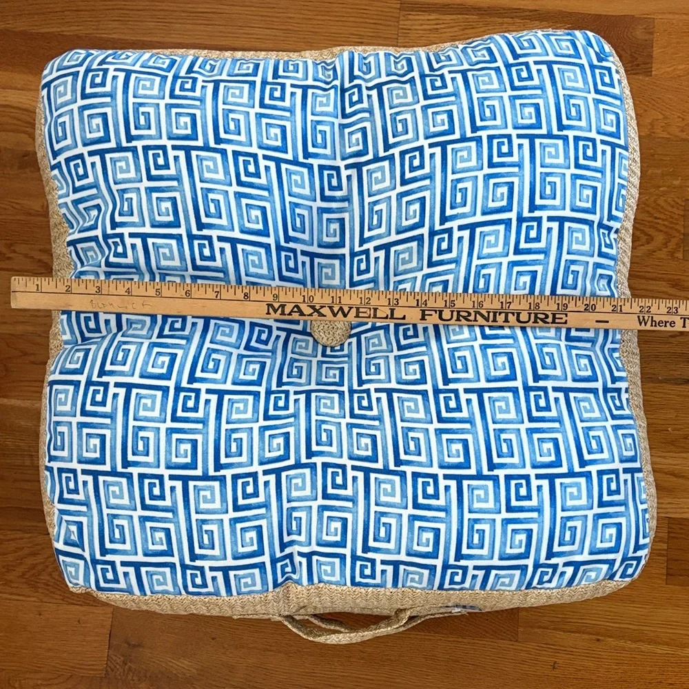 Blue and Tan Outdoor cushion set of 2 Tracy Boyd 21x21